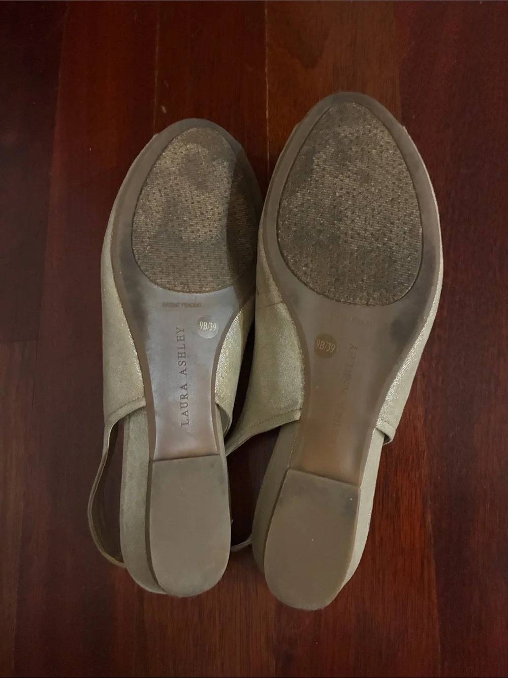 Laura Ashley Champagne Floral Slingback Flats